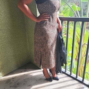 Animal print slip dress